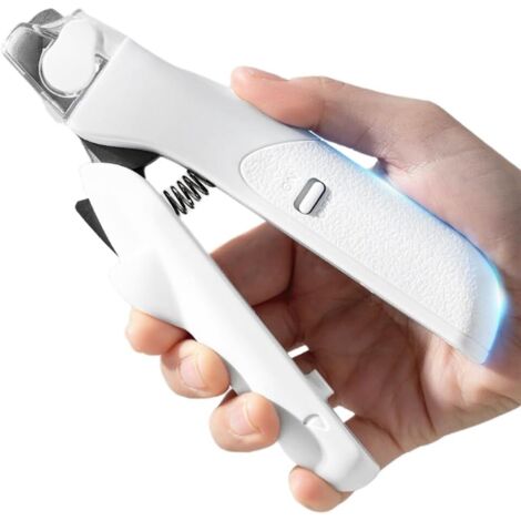 Cortaúñas para mascotas/cortapatas para gatos con luz LED y protector de seguridad - blanco (1/5)
