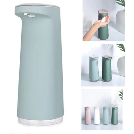 Dispensador automático de jabón espumoso, 420 ml (15 oz), de montaje en pared, sin contacto, ajustable a 4 velocidades, recargable, equipado con sensor. (1/4)