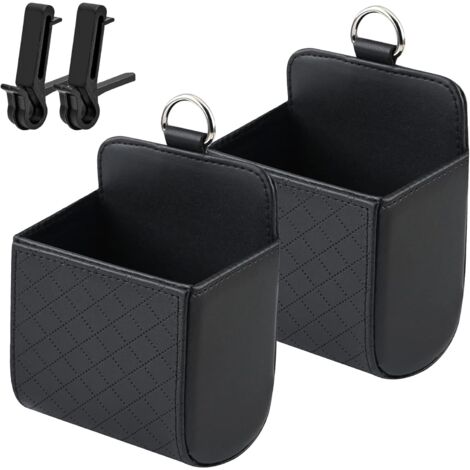 Estuche de almacenamiento para coche de dos piezas con ganchos, bolsa de almacenamiento para la rejilla de ventilación, bolsa de almacenamiento universal de cuero sintético, llaves, bolígrafo con mone (1/4)