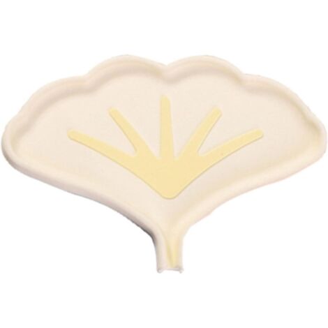 Jabonera de silicona con forma de hoja, ideal para mantener el jabón seco y para viajes - color blanco roto (1/4)