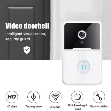 Videoportero inteligente con vídeo HD, aplicación de seguridad, intercomunicador, visión nocturna y timbre.