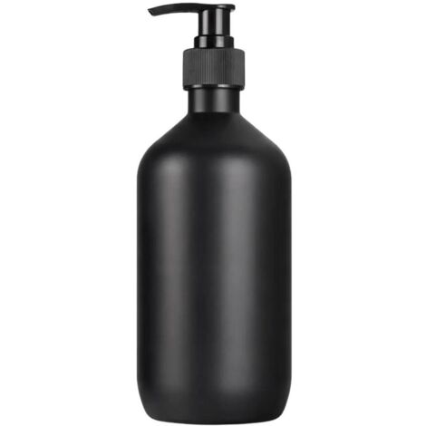 Dispensador de jabón de 300 ml, botella negra mate con dosificador, apto para cocina o baño. (1/5)