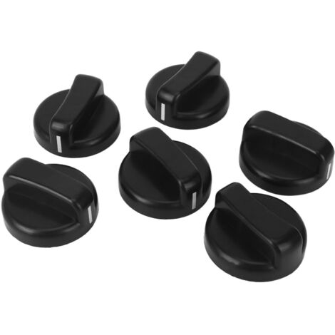 Juego de 6 perillas de control de plástico negro para cocina de gas. (1/5)