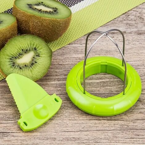 Cortador de fruta rápido / Pelador de kiwi / Rebanador / Utensilios de cocina / Pelador de kiwi de acero inoxidable / Pelador de fruta creativo para la cocina (1/5)