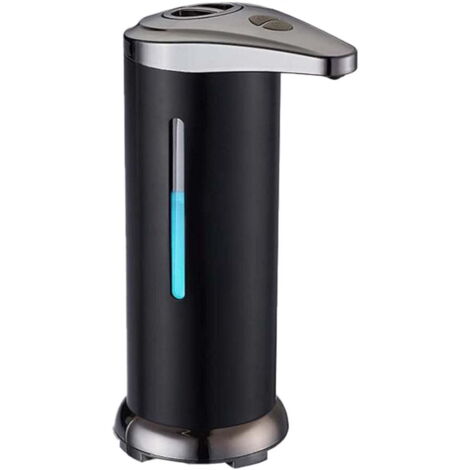 Dispensador de jabón líquido de acero inoxidable negro, dispensador de jabón (1/4)