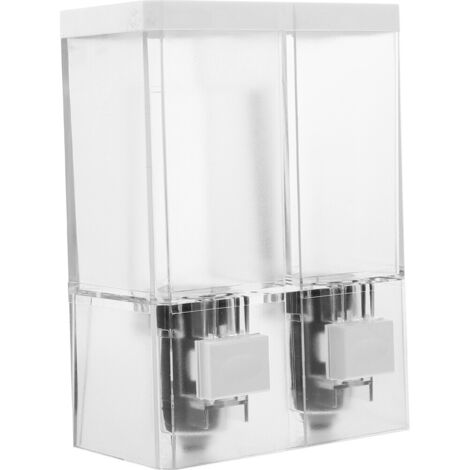 Dispensador de jabón para baño con 2 botellas, bomba doble, montaje en pared, para champú y acondicionador - Negro (1/5)