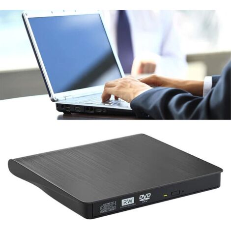 Unidad de DVD externa, unidad de CD, puerto USB 3.0 externo USB-C y unidad óptica externa +/- RW ROM para MacBook, compatible con los sistemas operativos Windows 11/10/8/7/XP y Linux. (1/4)