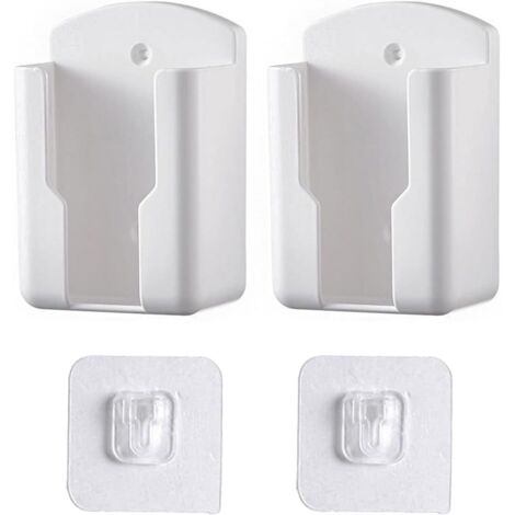 Juego de 2 soportes para mandos a distancia, soporte de pared autoadhesivo para teléfono, soporte para mando a distancia de aire acondicionado/TV, mini caja de almacenamiento de pared