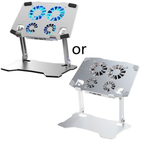 Disipador de calor para soporte de tableta, soporte de aleación de aluminio para portátil, potente ventilador de refrigeración (1/5)