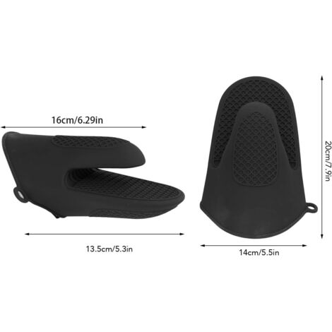Guantes de silicona aptos para horno, guantes de cocina resistentes al calor con diseño antideslizante, para cocinar en microondas, hornear y asar a la parrilla (gris). (1/5)