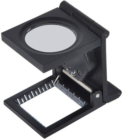 Lupa plegable portátil de 10 aumentos, lupa de trabajo de tres paneles, lupa para escalas, relojes, joyas, herramientas, lámparas LED, textiles, óptica y joyería.