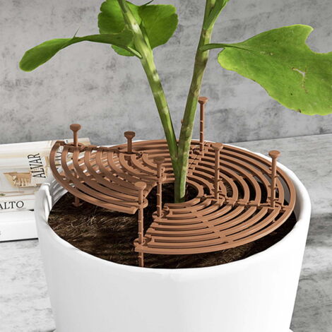 Juego de 4 macetas de malla marrón de 30 cm - Macetas de malla recortables con soporte para evitar que los gatos caven, seguras para bebés.