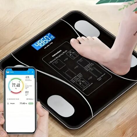 Balanza inteligente Bluetooth recargable, balanza de composición corporal, balanza electrónica, balanza de baño, para uso doméstico, balanza de salud (1/5)