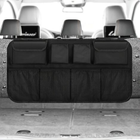 Organizador de maletero de coche de malla, 8846 cm, impermeable, plegable, multifuncional, equipado con bolsillos de malla elástica y cierre de velcro, apto para SUV. (1/5)