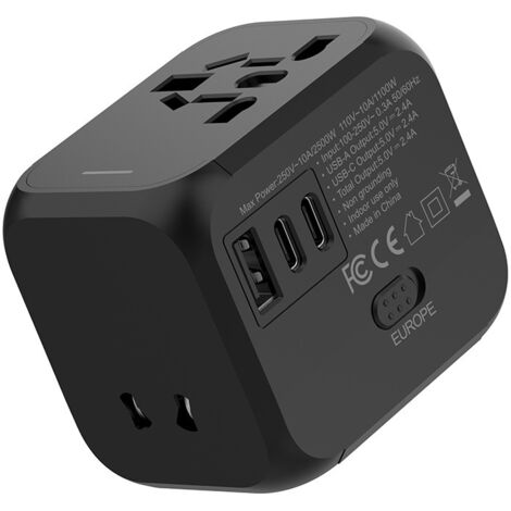 Adaptador de viaje multifuncional de 2,4 A con convertidor de enchufe. (1/2)