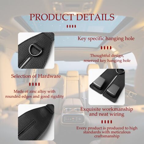 Ganchos para coche, aptos para carteras, abrigos, bolsos, organizadores para el asiento trasero, tipo universal, aptos para sedanes, camionetas y SUV, paquete de 2 (negro). (1/4)