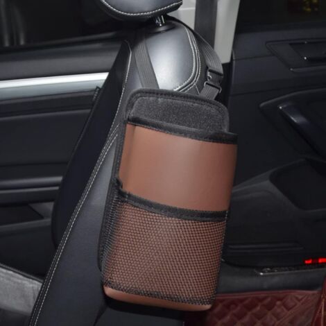 Portavasos 2 en 1, bolsa automática para botellas de 2,4 L para botellas y vasos altos. Bolsa de almacenamiento lateral multifuncional para acoplar al asiento del coche. (1/4)