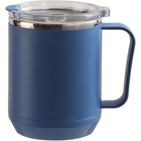 Taza de café de 460 ml, con revestimiento interior de acero inoxidable 304, a prueba de fugas, elegante y portátil, ideal para actividades al aire libre (azul). (1/5)
