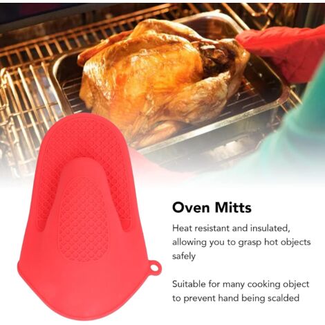 Guantes de silicona aptos para horno, guantes de cocina resistentes al calor con diseño antideslizante, para cocinar en microondas, hornear y asar a la parrilla (gris). (1/5)