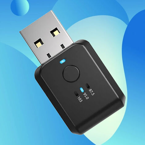 Adaptador receptor de audio para estéreo de automóvil con USB, Bluetooth 5.0 y radio FM inalámbrica. (1/5)