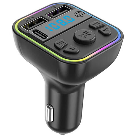 Transmisor FM inalámbrico Bluetooth para coche, reproductor MP3, adaptador de radio y cargador USB. (1/5)
