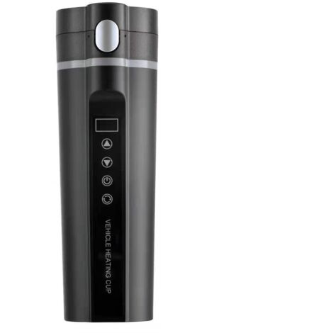 Taza térmica inteligente de 450 ml: eléctrica, silenciosa, negra, ideal para el coche y para acampar.