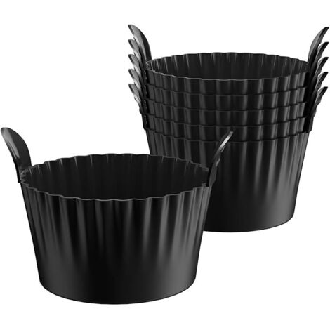 Recipientes para hornear aptos para freidora de aire, moldes grandes para muffins aptos para freidora de aire, moldes para huevos aptos para freidora de aire (paquete de 6 unidades), color negro. (1/4)