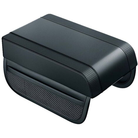 Cojín para el reposabrazos central del coche, alfombrilla de espuma viscoelástica para el reposabrazos del coche, con portavasos y soporte para teléfono, material de cuero sintético PU, portavasos uni (1/4)