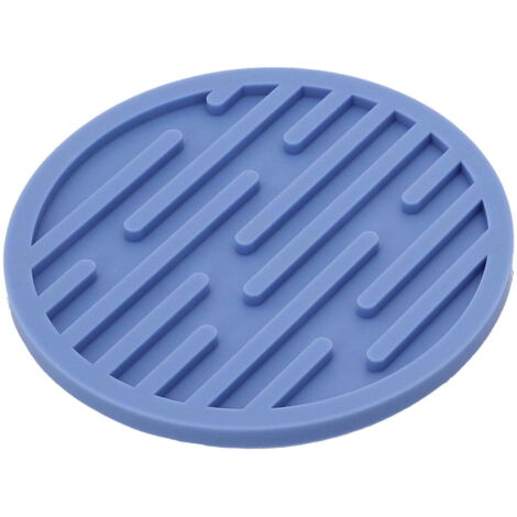 6 posavasos redondos de silicona, resistentes al calor, aptos para tazas de té, tazas de café y mesas - azul (1/4)