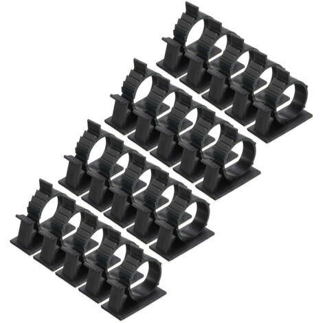 Paquete de 25 clips para la gestión de cables, soportes de cables autoadhesivos de nailon de 22-25 mm de diámetro, organizadores de cables ajustables, color negro. (1/4)