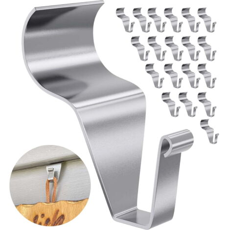Ganchos para paneles de pared (20 unidades por paquete), resistentes y duraderos, no requieren perforación, ideales para exteriores. Estos ganchos también sirven para colgar guirnaldas de luces y ador