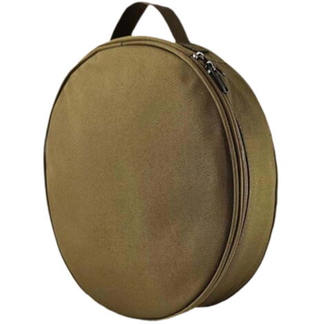 Bolsa para guardar el cable de carga del coche, caja redonda para guardar accesorios de viaje, color caqui. (1/3)