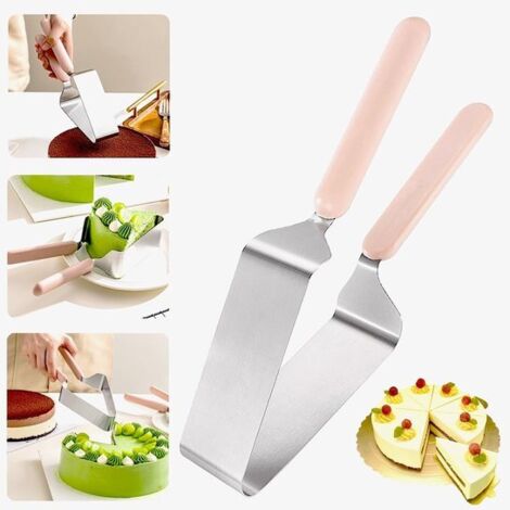 Cortador de pasteles de acero inoxidable: hoja resistente, mango ergonómico antideslizante de doble capa, perfecto para bodas, cumpleaños y repostería una herramienta segura para cortar pasteles y bol (1/5)