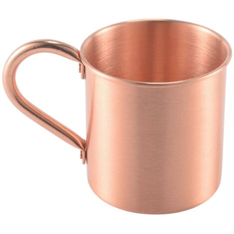 Taza de cobre puro, sólida y lisa, sin revestimiento interior, para cócteles, café, cerveza, leche y agua. Ideal para el hogar y el bar.
