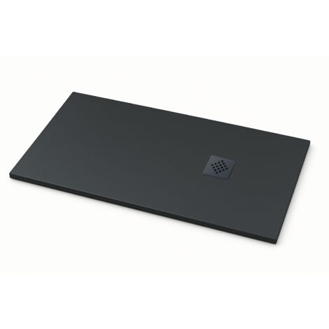 Ardesia Ultra-Slim Slate Effect Shower Tray - Graphite Grey RAL 7016 75x200cm Graphite Grey Grate