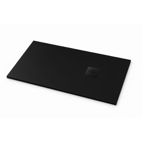 Ardesia Ultra-Slim Slate Effect Shower Tray - Black RAL 9005 80x200cm Black Grate