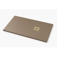 Ardesia Ultra-Slim Slate Effect Shower Tray - Mocha RAL 1019 75x120cm Mocha Grate