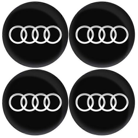 Autocollant emblème pour cache-moyeu de roue 56/60/63/65/68 mm compatible avec S Line A1 A3 A4 A5 A6 A7 A8 B8 Q2 Q3 Q5 Q7 Q8 TT S3 S4 S7 S8 RS