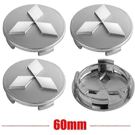 Ensemble d'origine de 4 enjoliveurs de roue de 60 mm avec logo et emblème pour Mitsubishi Ralliart, Pajero EX, Lancer, Outlander Competition 2025