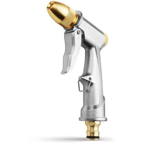 Pistolet d'arrosage en métal. Arrosoir haute pression en métal. Pistolet d'arrosage robuste avec buse en laiton pour le lavage de voiture, le nettoyage et l'arrosage du jardin et de la pelouse. (1/4)