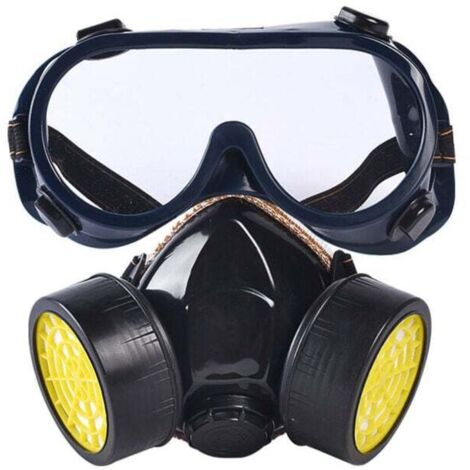 Masque à gaz professionnel. Masque respiratoire à charbon actif pour travaux de peinture, avec 2 filtres pour la protection contre la poussière, les pesticides, le formaldéhyde et la peinture. (1/3)