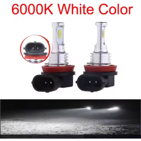 Pack of 2 H11 H8 LED bulbs for car headlights, 12V 80W high power, car fog lights 6000K. (1/5)