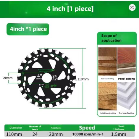 Baolian lithium battery woodworking saw blade reciprocating tooth 4-inch cutting machine circular saw blade energy saving (1/5)