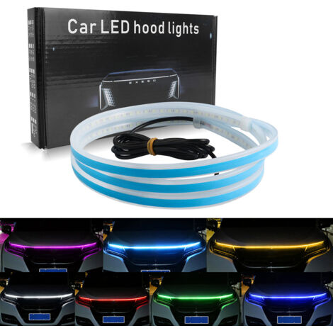 LED daytime running lights for car hood, sweep start, decorative lights, automatic engine hood guide DRL, decorative ambient light, 12V, 150cm (1/5)