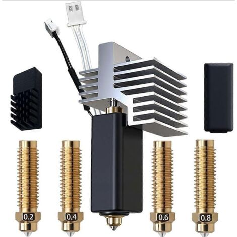 Pour extrude Elegoo Centauri Carbon Hotend, stretch the bus into a solid state with 0,2 mm, 0,4 mm, 0,6 mm and 0,8 mm, with the ultimate in dissipation. (1/2)