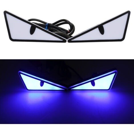 Universal LED headlights with devil's eye effect, devil's eye effect headlights, mini turn signals, rear lights, automotive decorative lights (blue). (1/5)
