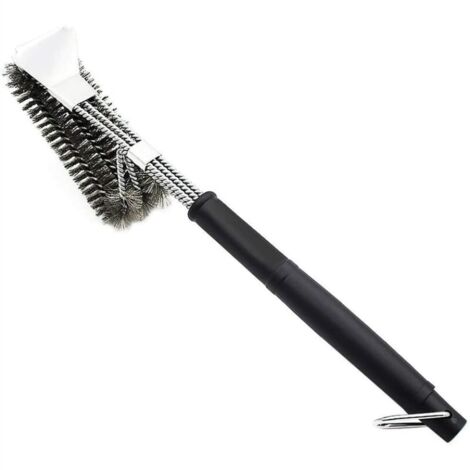 Brosse à Barbecue avec spatule en Acier Inoxydable 304 et poignée Longue - Idéal pour Barbecue à Charbon ou électrique (1/5)