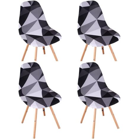 Housse de Chaise Scandinaves Lot de 4, Extensible Housse de Chaise de Salle à Manger, Universelle Couverture de Chaise sans Accoudoirs pour Décoration de Salon Cuisine Maison-Couleurs différentes (1/5)