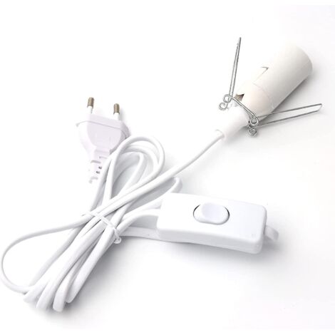 Câble pour lampe à sel avec interrupteur - E14-1,8 m - Douille pour lampe de sel, Blanc (1/3)