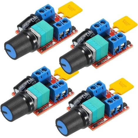 4pcs Mini Moteur Contrôleur de Vitesse,PWM Regulateur de Vitesse,DC 5V-35V 5A Réglable PWM Commutateur,6V 12V 24V Interrupteur Variateur de Vitesse avec Indicateur LED (1/5)
